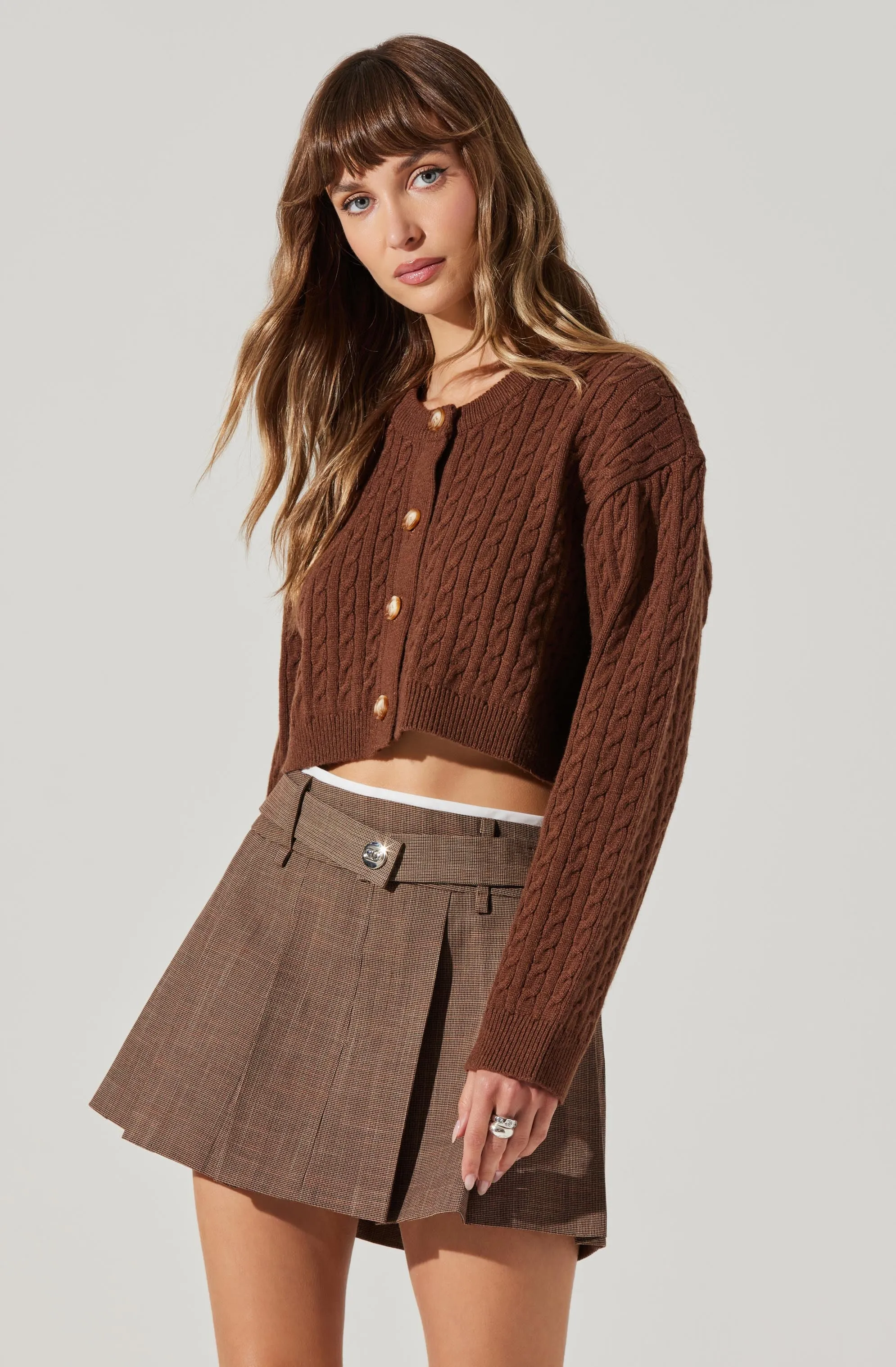 Sebille Cropped Cable Cardigan