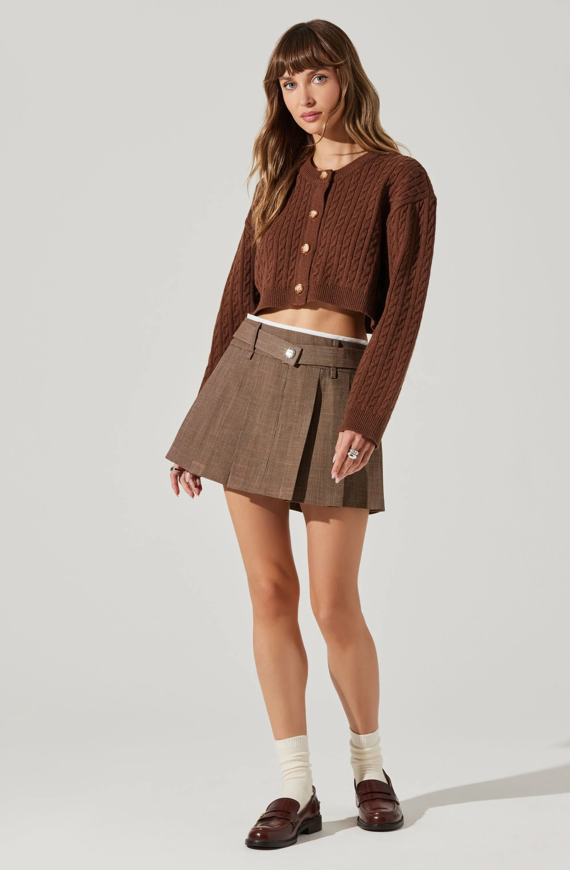 Sebille Cropped Cable Cardigan