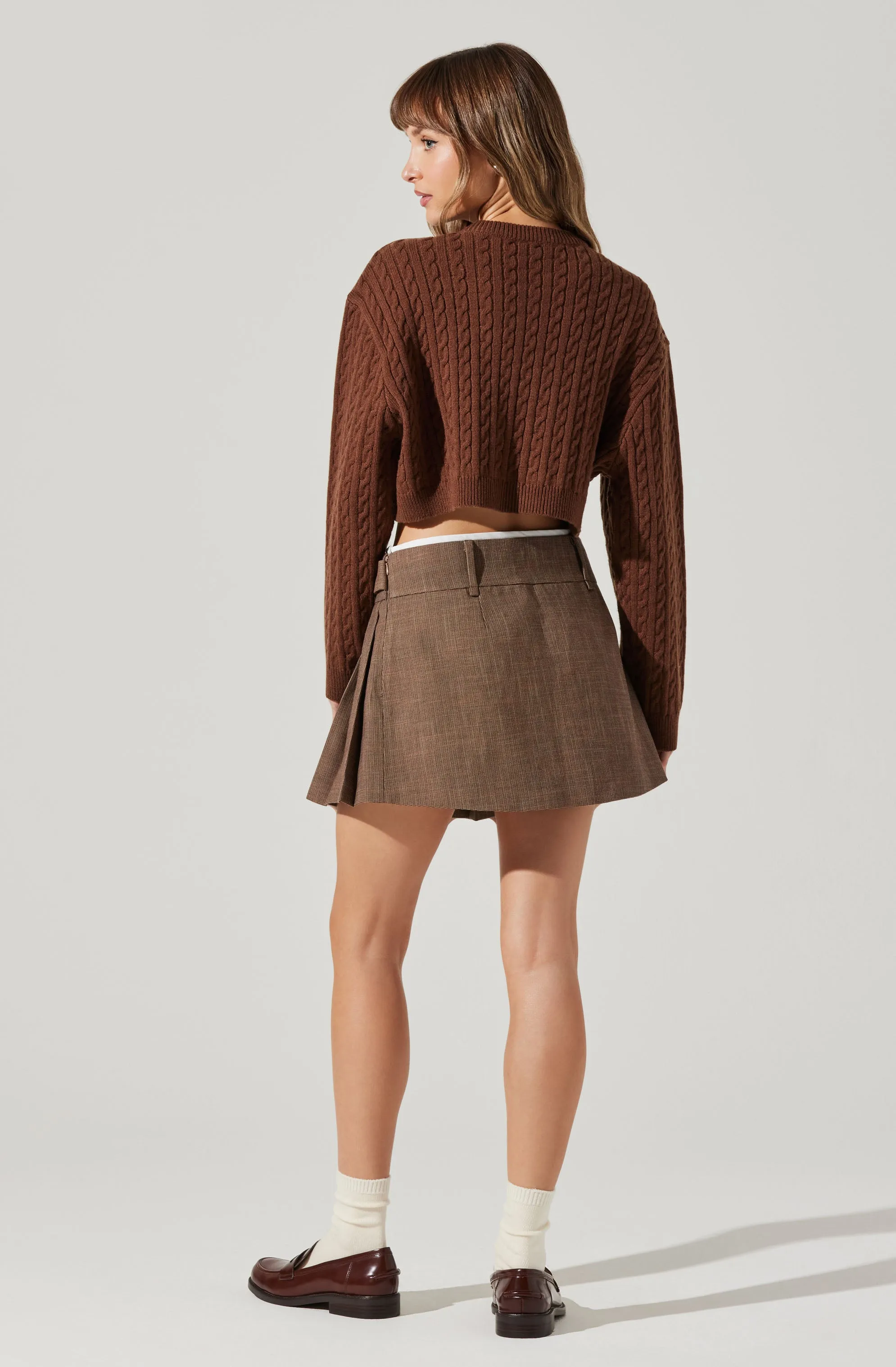 Sebille Cropped Cable Cardigan