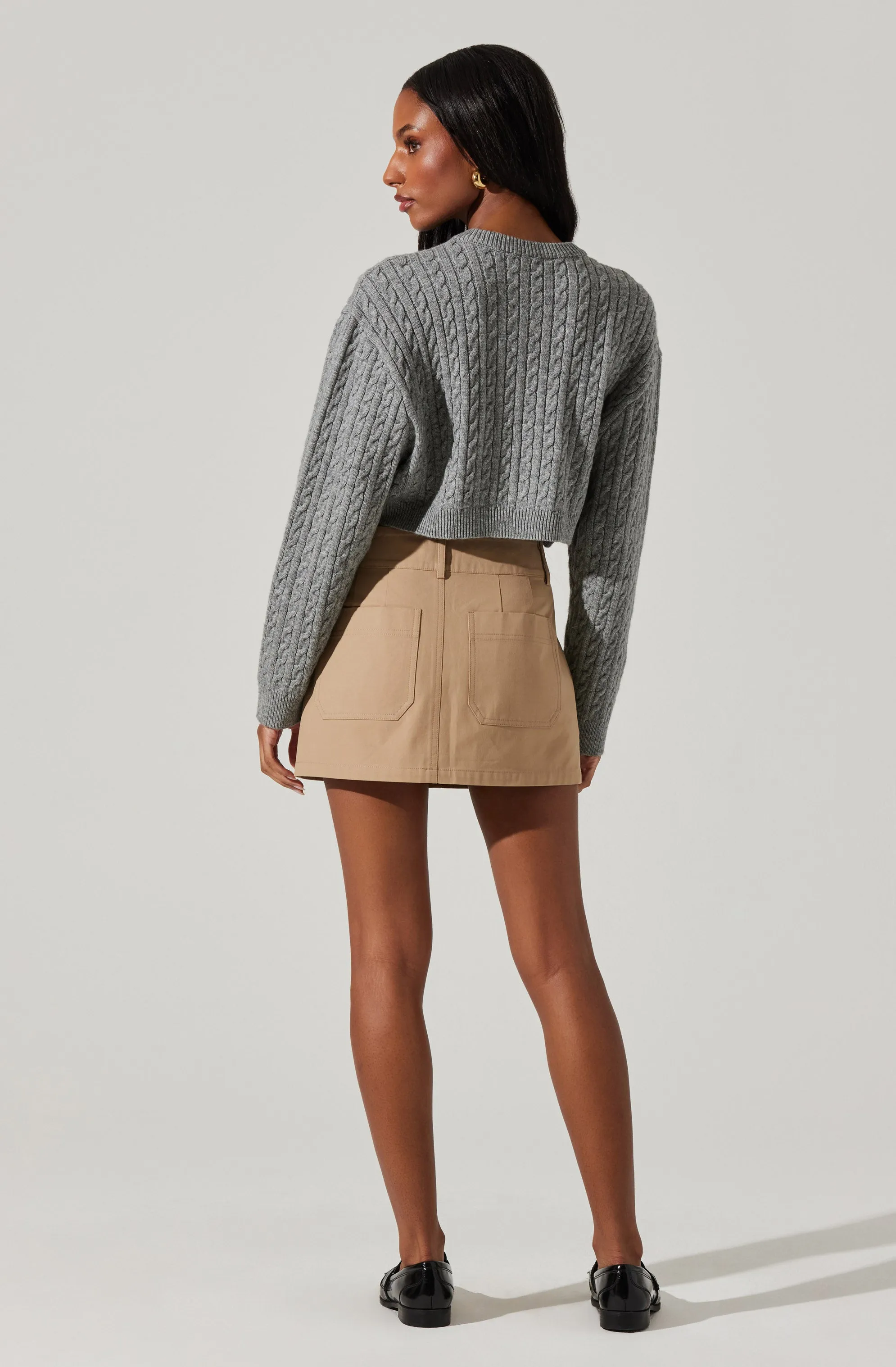 Sebille Cropped Cable Cardigan