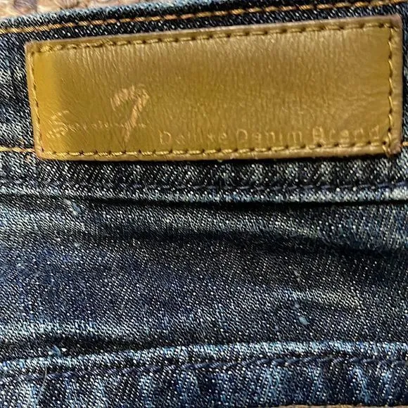 Seven 7 Classic Distressed Low Rise Boot Cut Jeans — Size 32‎ (runs small!) EUC