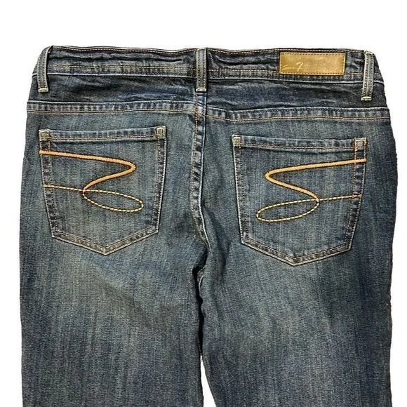 Seven 7 Classic Distressed Low Rise Boot Cut Jeans — Size 32‎ (runs small!) EUC