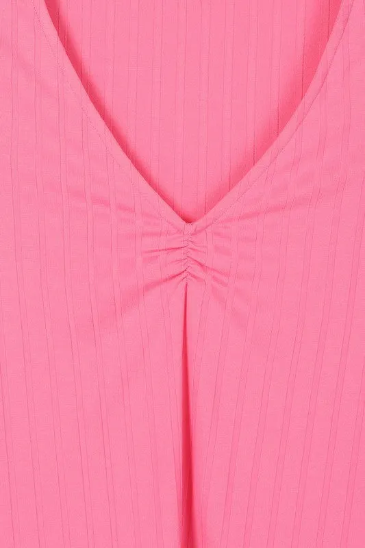Short Sleeve V Neck Top