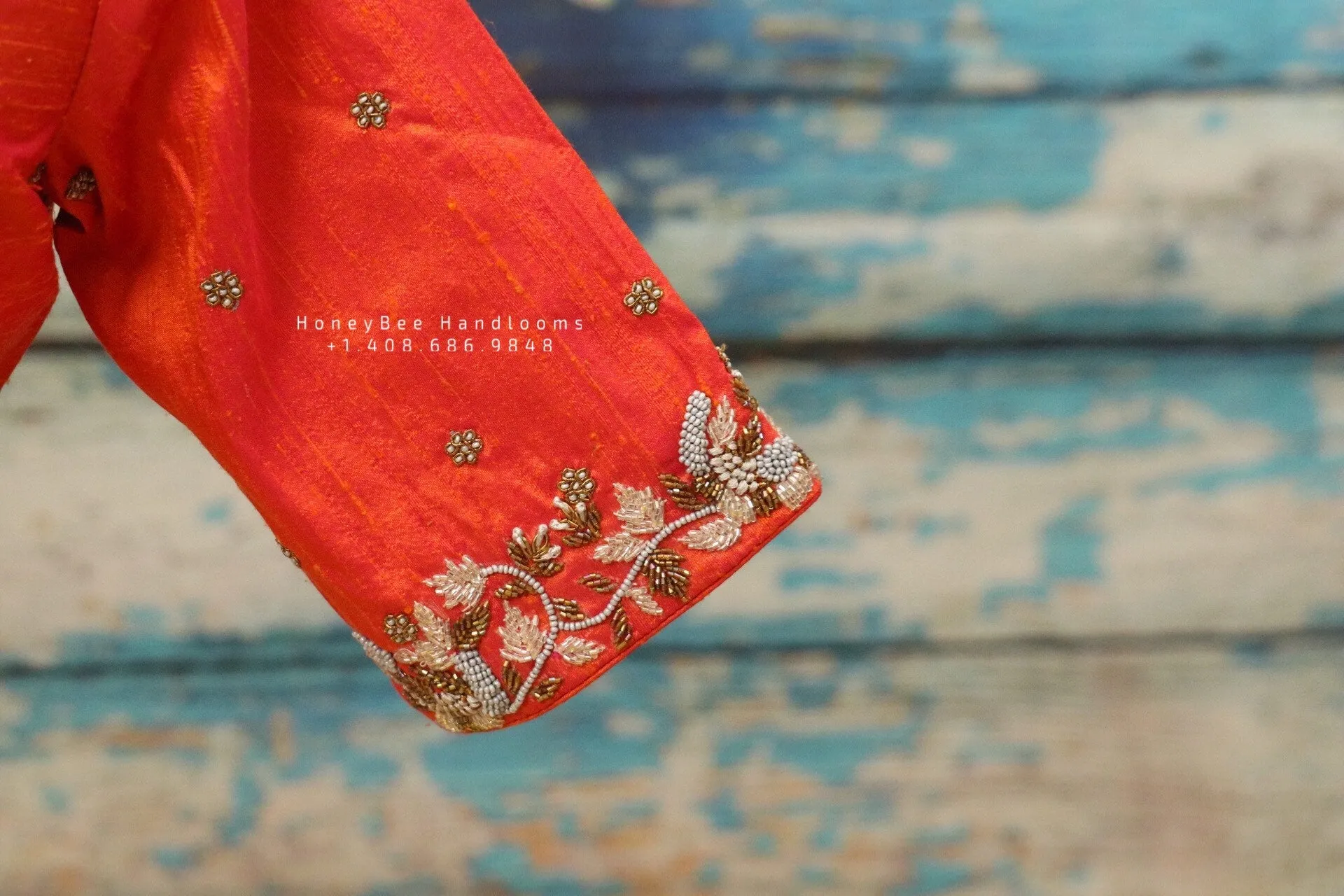 Silk Saree Blouse | Silk Blouse | zardhosi work Blouse | peach Saree Blouse | Stitched Saree Blouse | Honeybee Handlooms