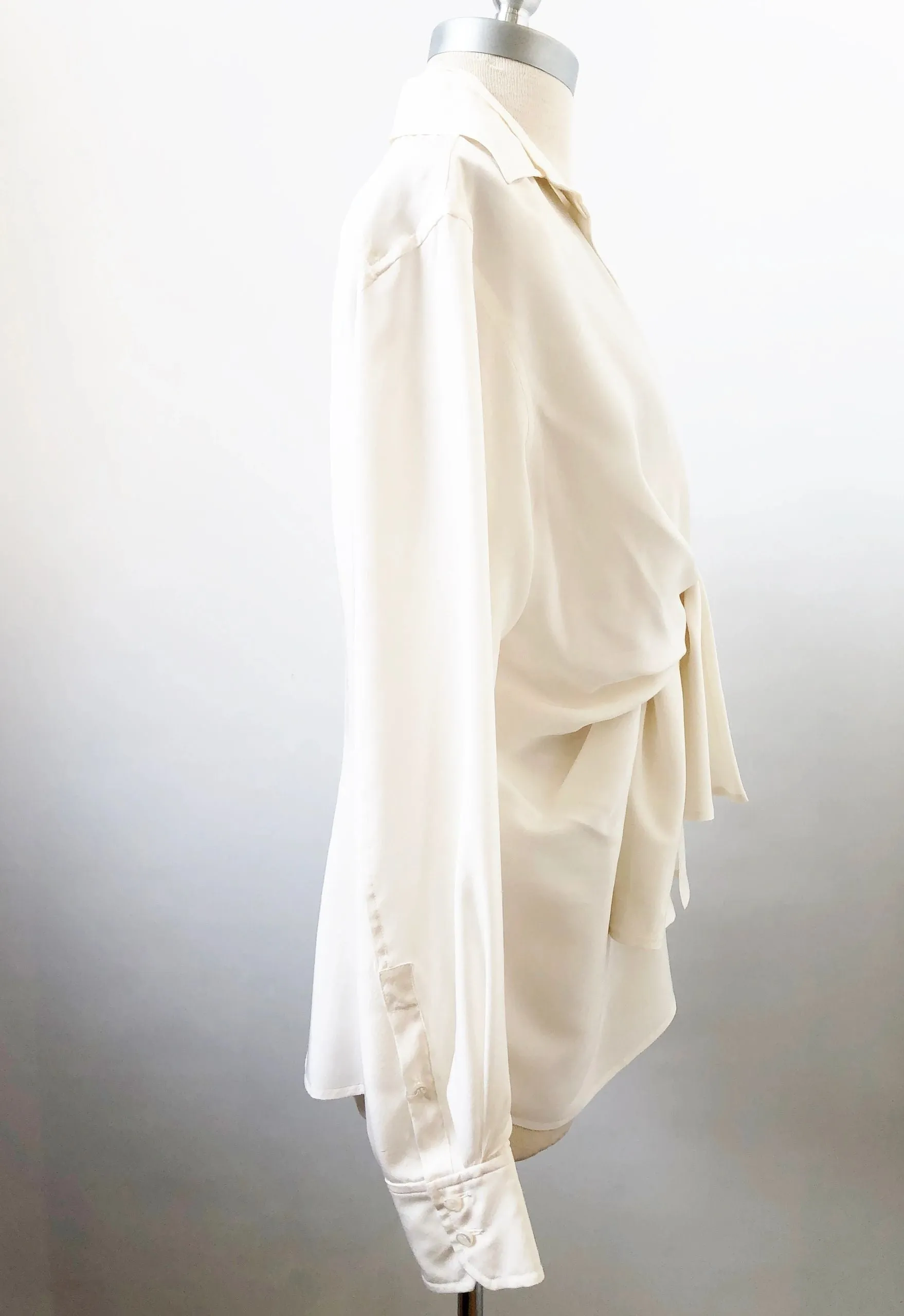 Silk Tie Blouse Size M