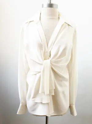 Silk Tie Blouse Size M