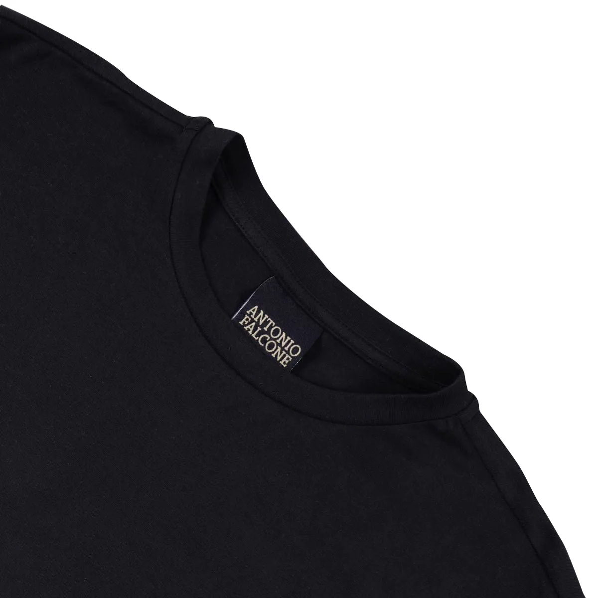 SIMEONE SHORT SLEEVED T-SHIRT WITH CREW NECKLINE BLACK
