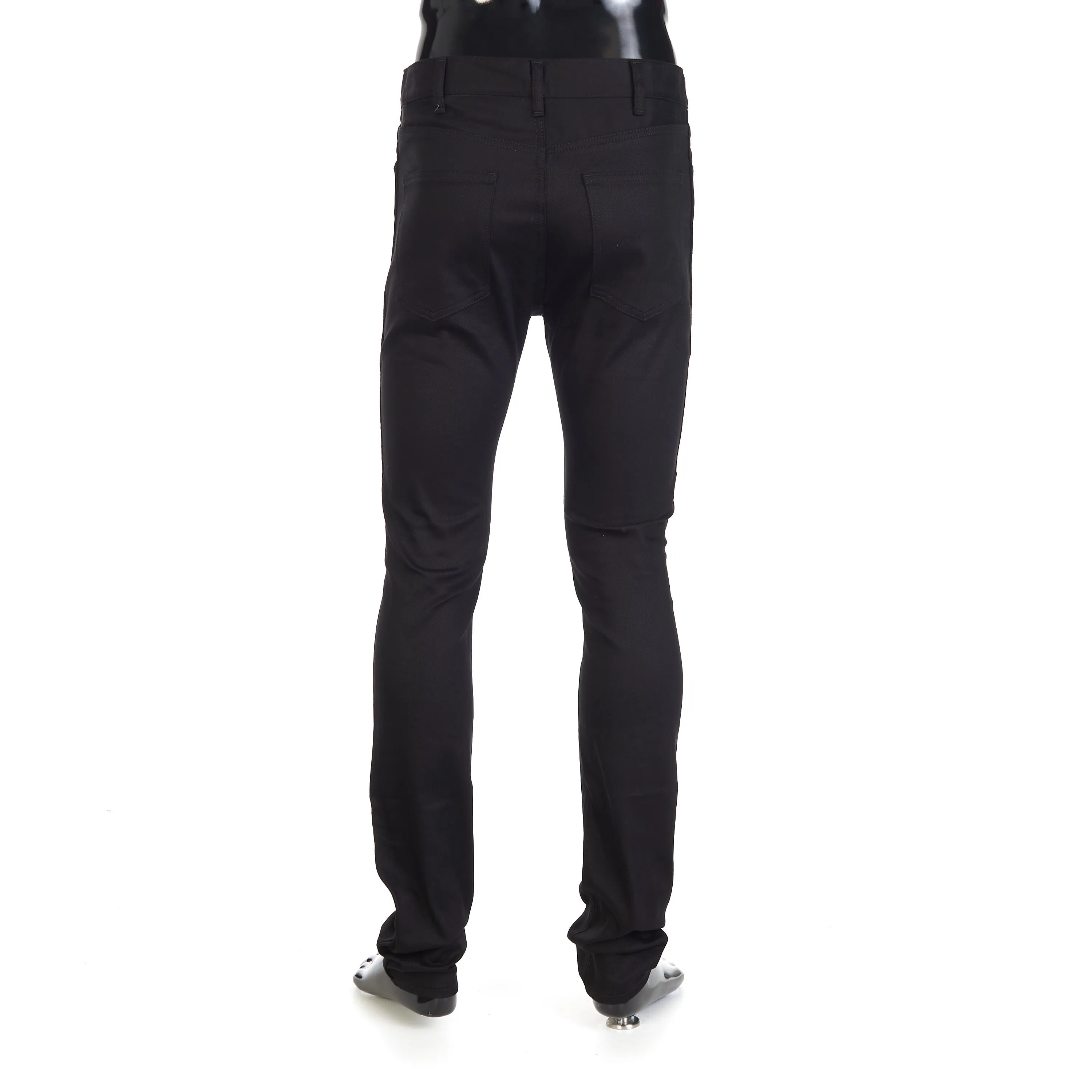 Skinny Jeans - Vintage Pure Black Wash Denim, Low-Rise