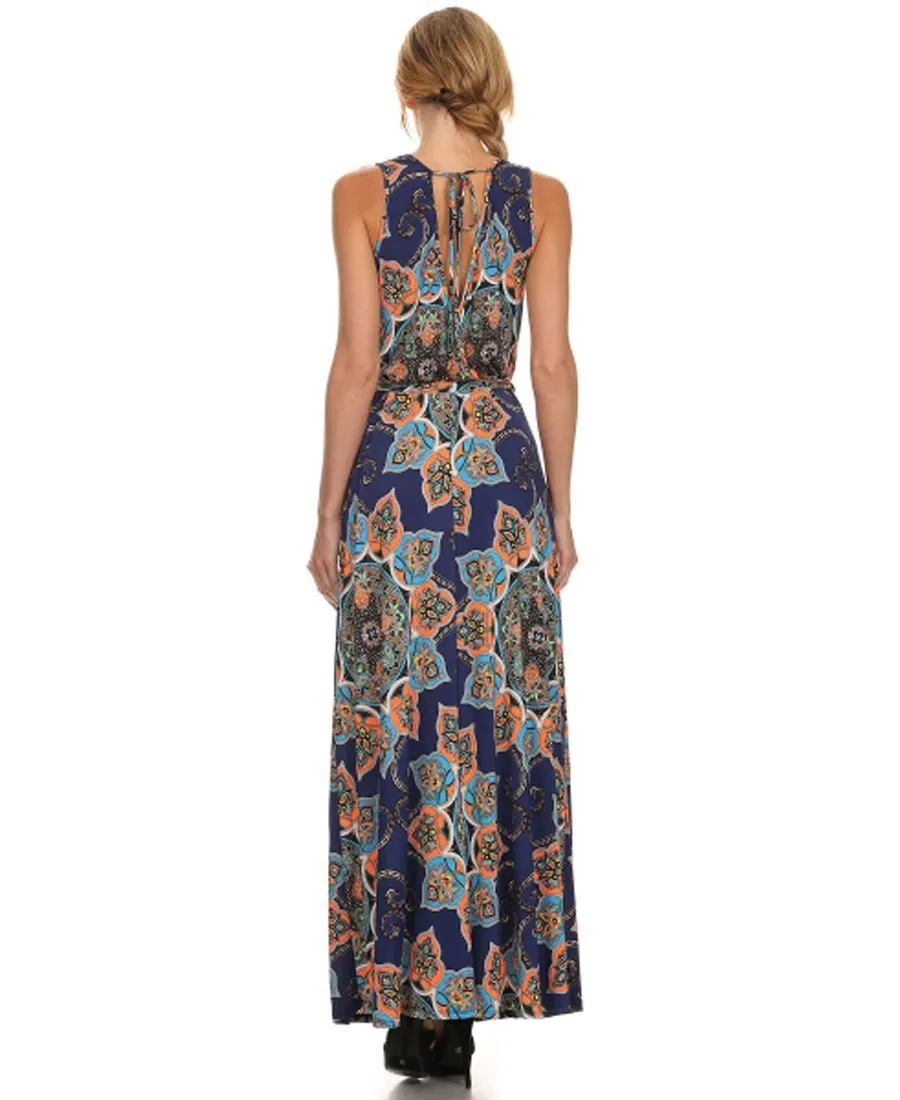 Sleeveless Paris Maxi Dress Crystal Paisley Black Arm