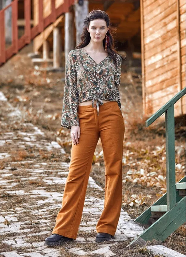 SLIM FIT MUSTARD PANTS