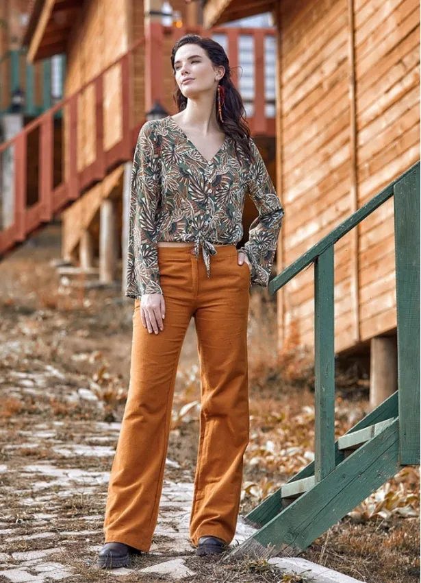 SLIM FIT MUSTARD PANTS