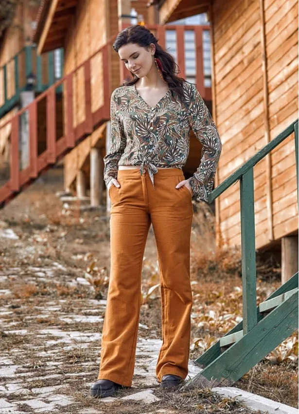 SLIM FIT MUSTARD PANTS