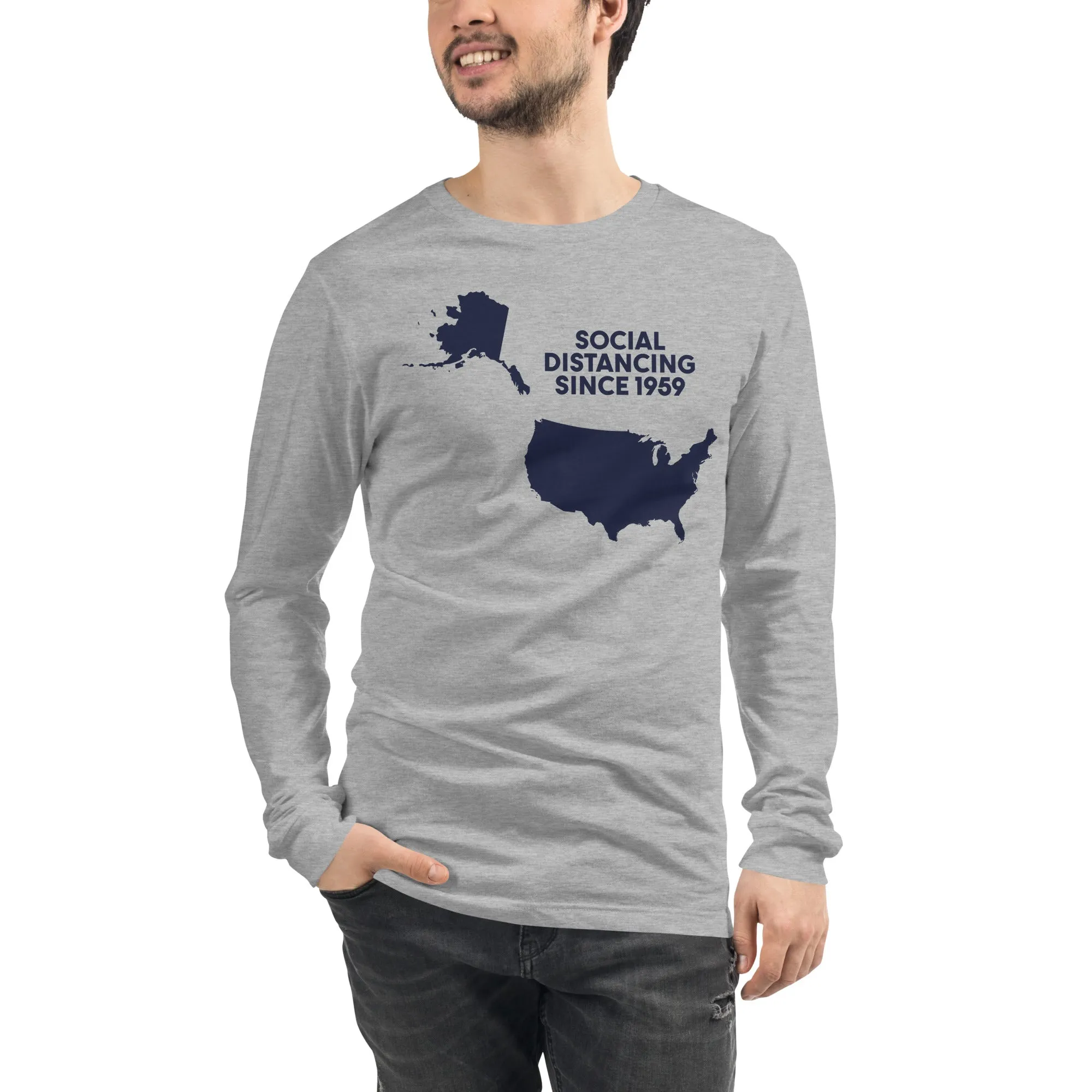 Social Distancing Since 1959 Map Long Sleeve