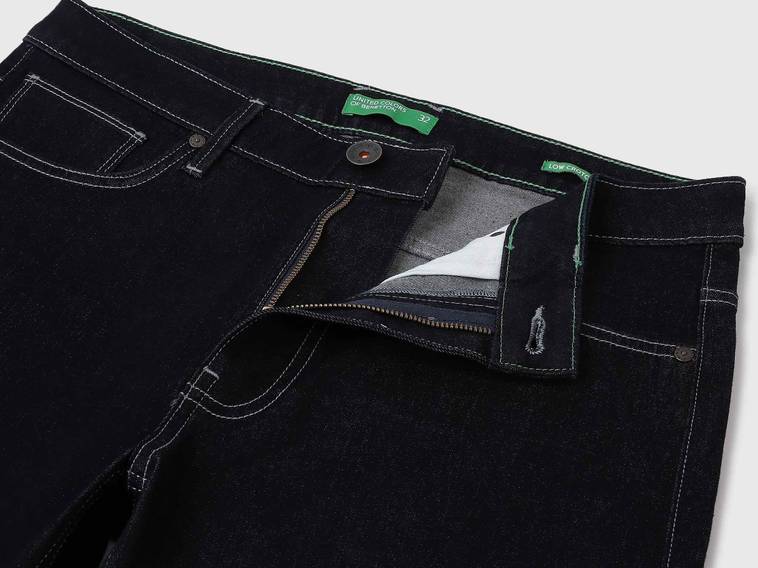 Solid Low Crotch Fit Jeans