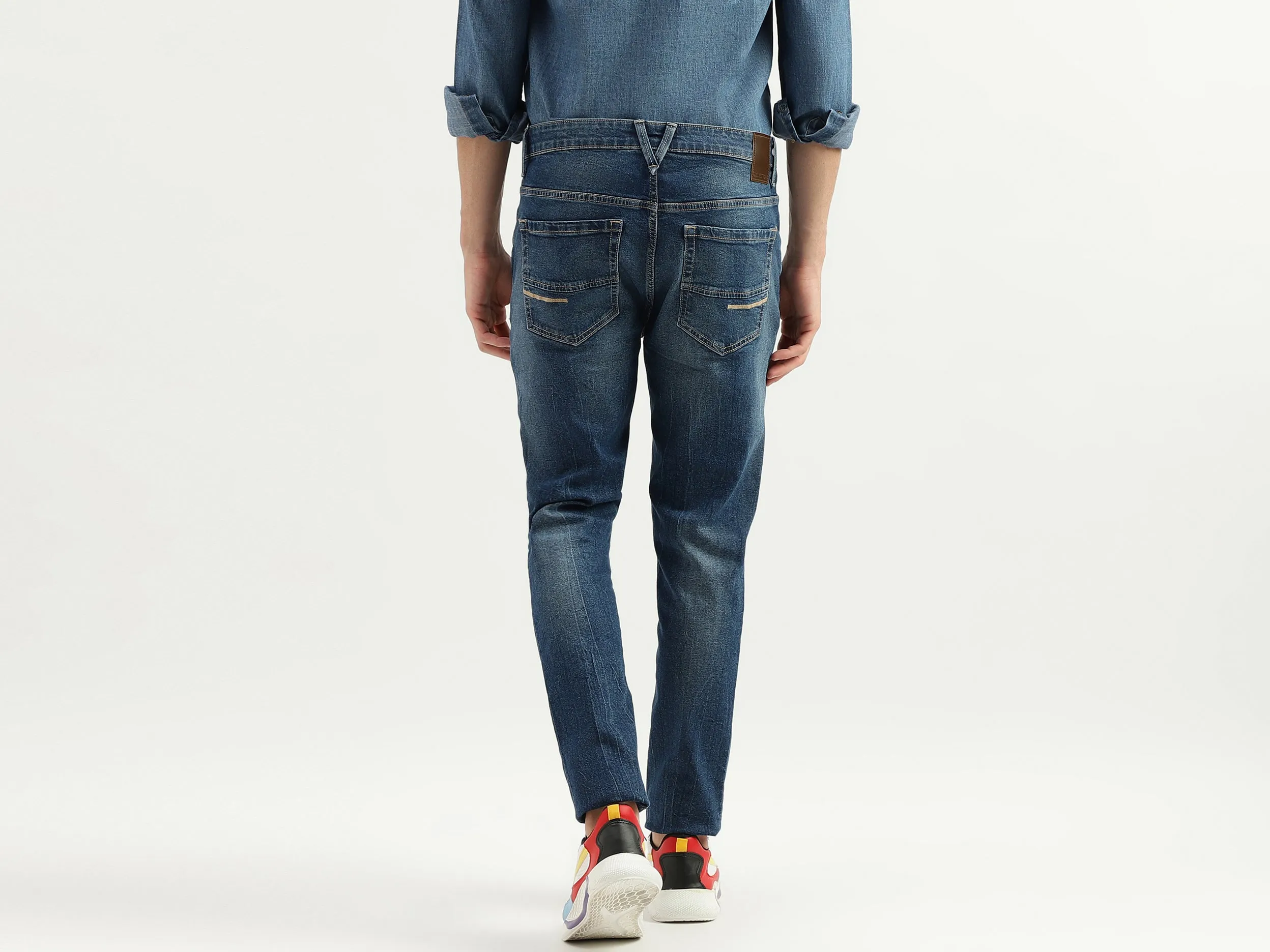 Solid Mid Rise Jeans