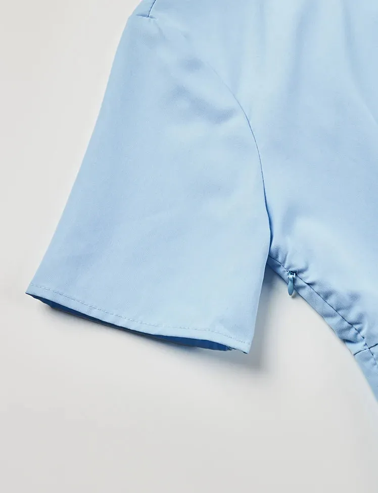 Solid Pleated Shirt Dress with Tie