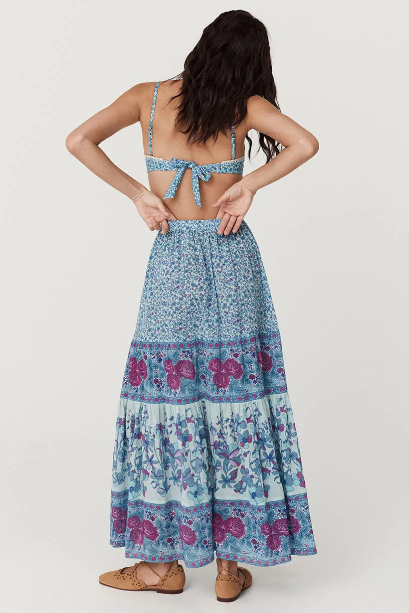 Spell Love Jetty Maxi Skirt Blue Nirvana