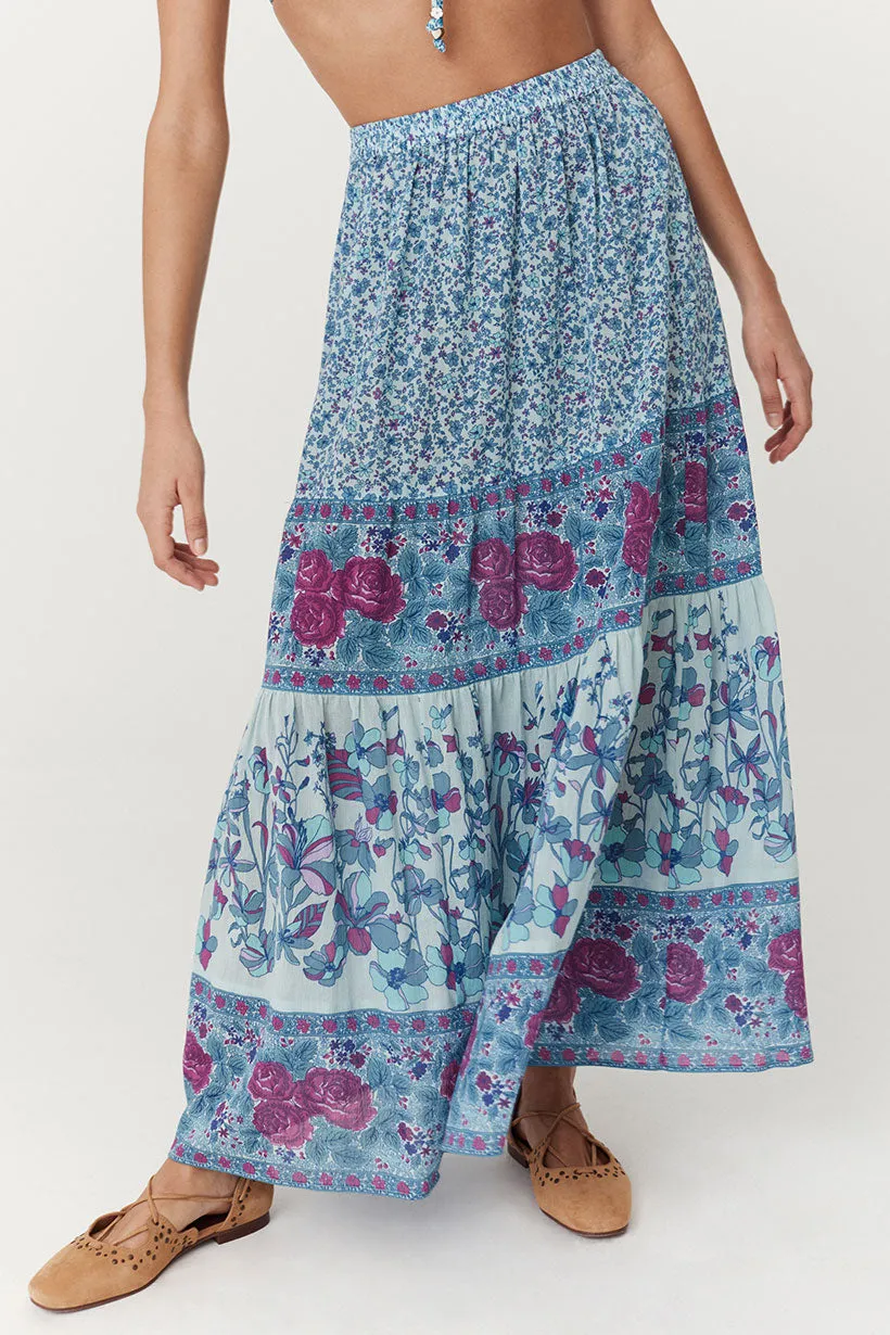 Spell Love Jetty Maxi Skirt Blue Nirvana