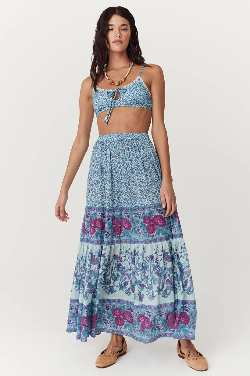Spell Love Jetty Maxi Skirt Blue Nirvana