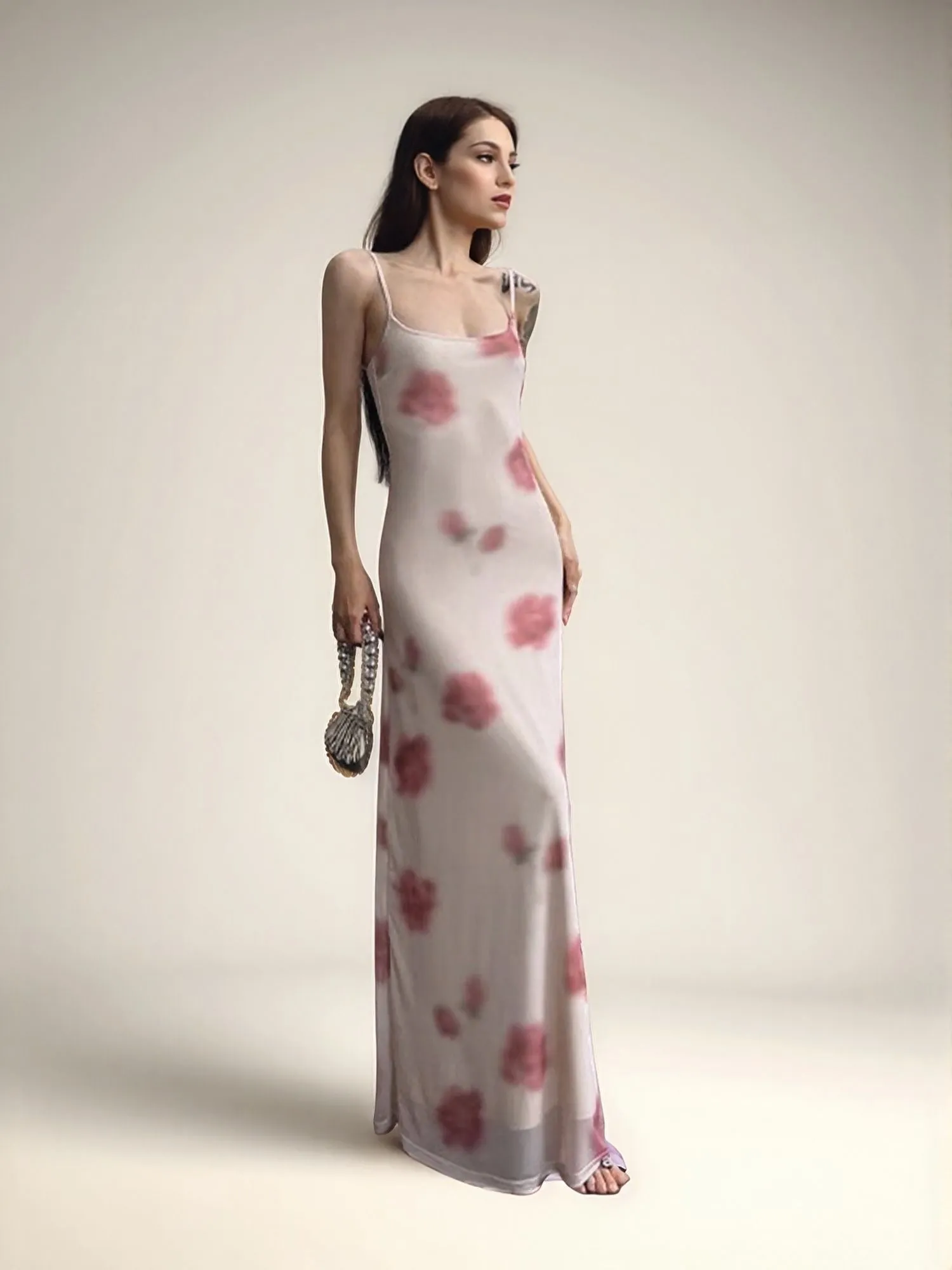 Strappy Printed Maxi Dress