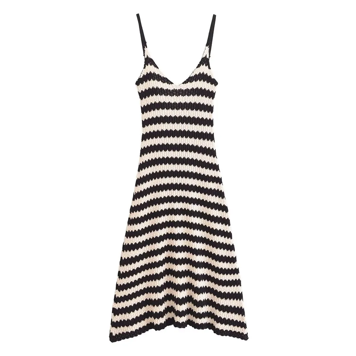 Striped Knitted A Line Dress