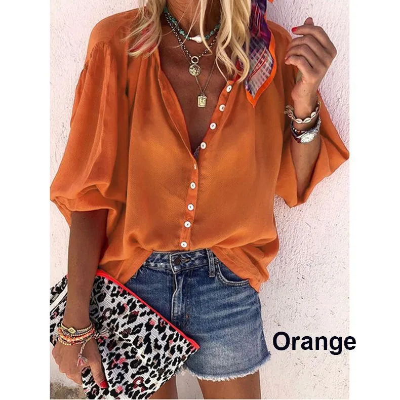 Stunncal Solid Color Button Loose Shirt(11 Colors)