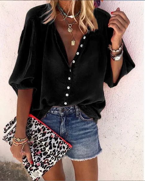 Stunncal Solid Color Button Loose Shirt(11 Colors)