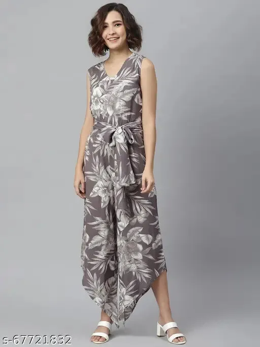 StyleStone Womens Floral Vneck Jumpsuits