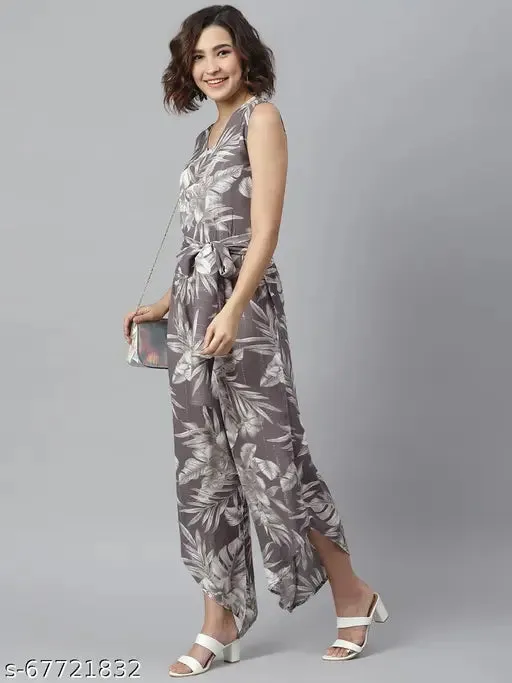 StyleStone Womens Floral Vneck Jumpsuits