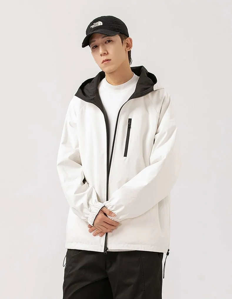 Stylish Windproof Raincoat Featuring a Drawstring Hem for Men