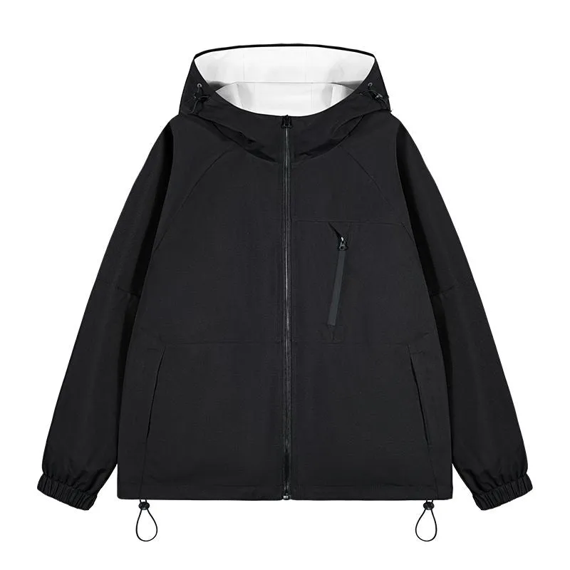 Stylish Windproof Raincoat Featuring a Drawstring Hem for Men