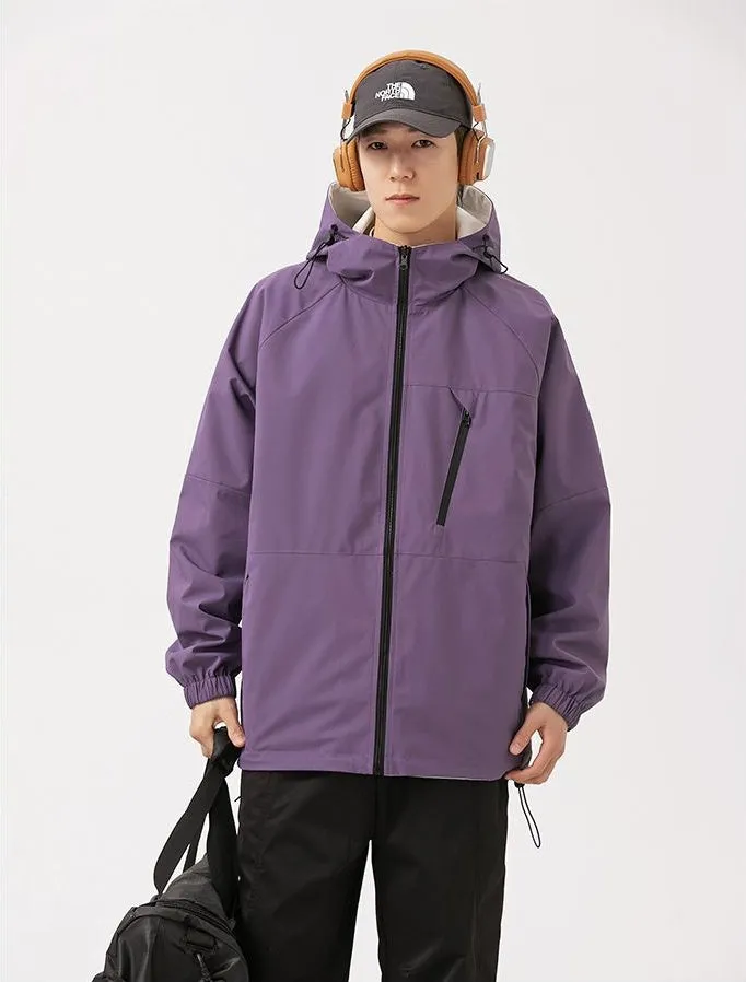 Stylish Windproof Raincoat Featuring a Drawstring Hem for Men
