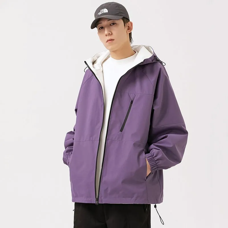 Stylish Windproof Raincoat Featuring a Drawstring Hem for Men