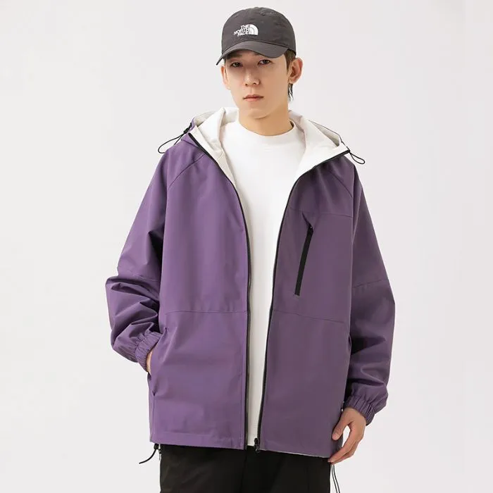 Stylish Windproof Raincoat Featuring a Drawstring Hem for Men