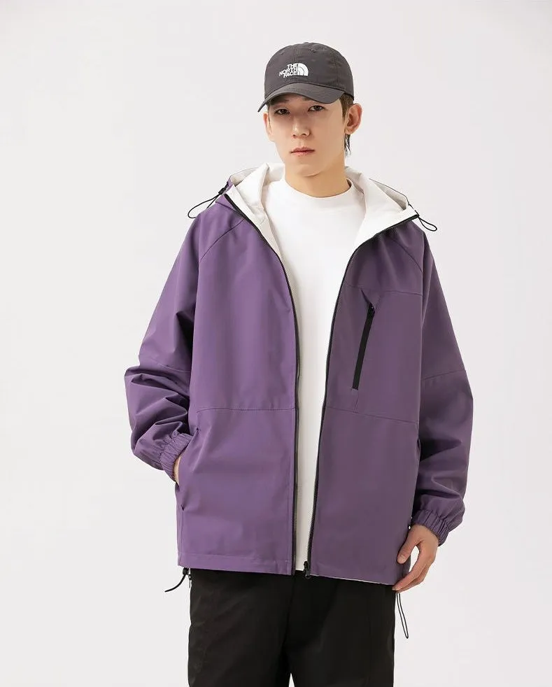 Stylish Windproof Raincoat Featuring a Drawstring Hem for Men