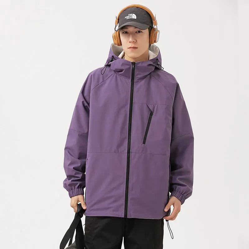 Stylish Windproof Raincoat Featuring a Drawstring Hem for Men