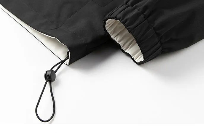 Stylish Windproof Raincoat Featuring a Drawstring Hem for Men