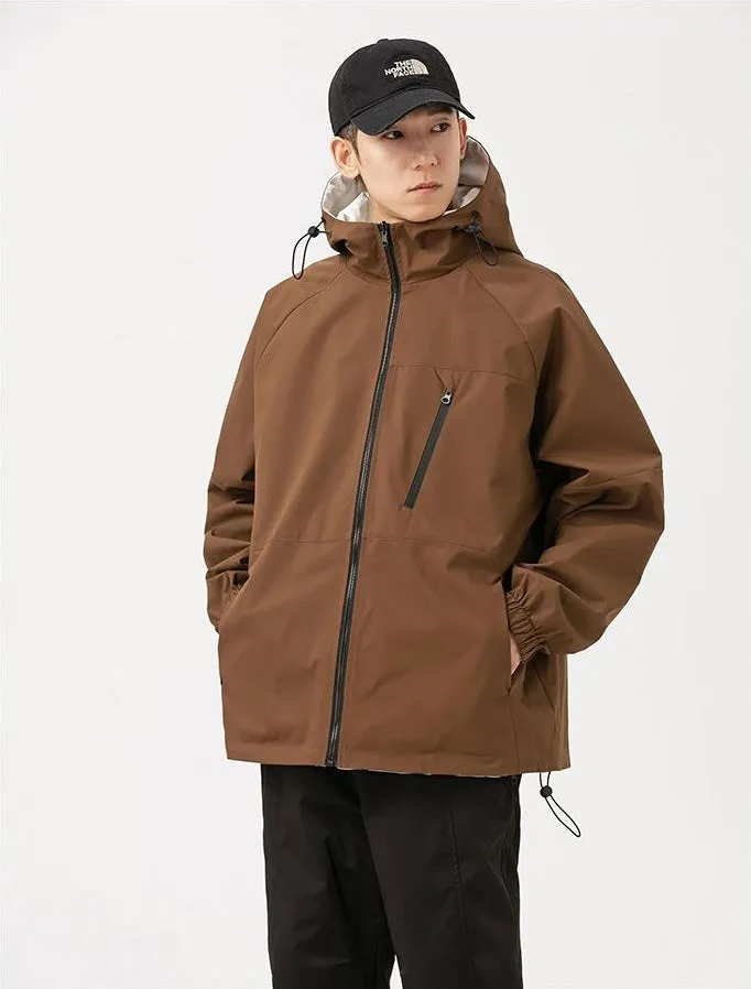 Stylish Windproof Raincoat Featuring a Drawstring Hem for Men
