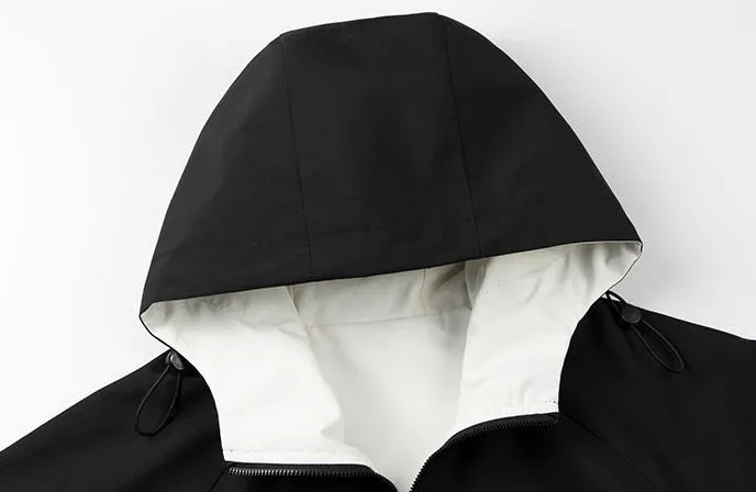Stylish Windproof Raincoat Featuring a Drawstring Hem for Men