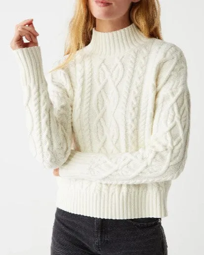Suki Cable Knit Sweater in Chalk
