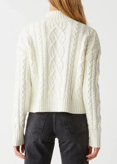 Suki Cable Knit Sweater in Chalk