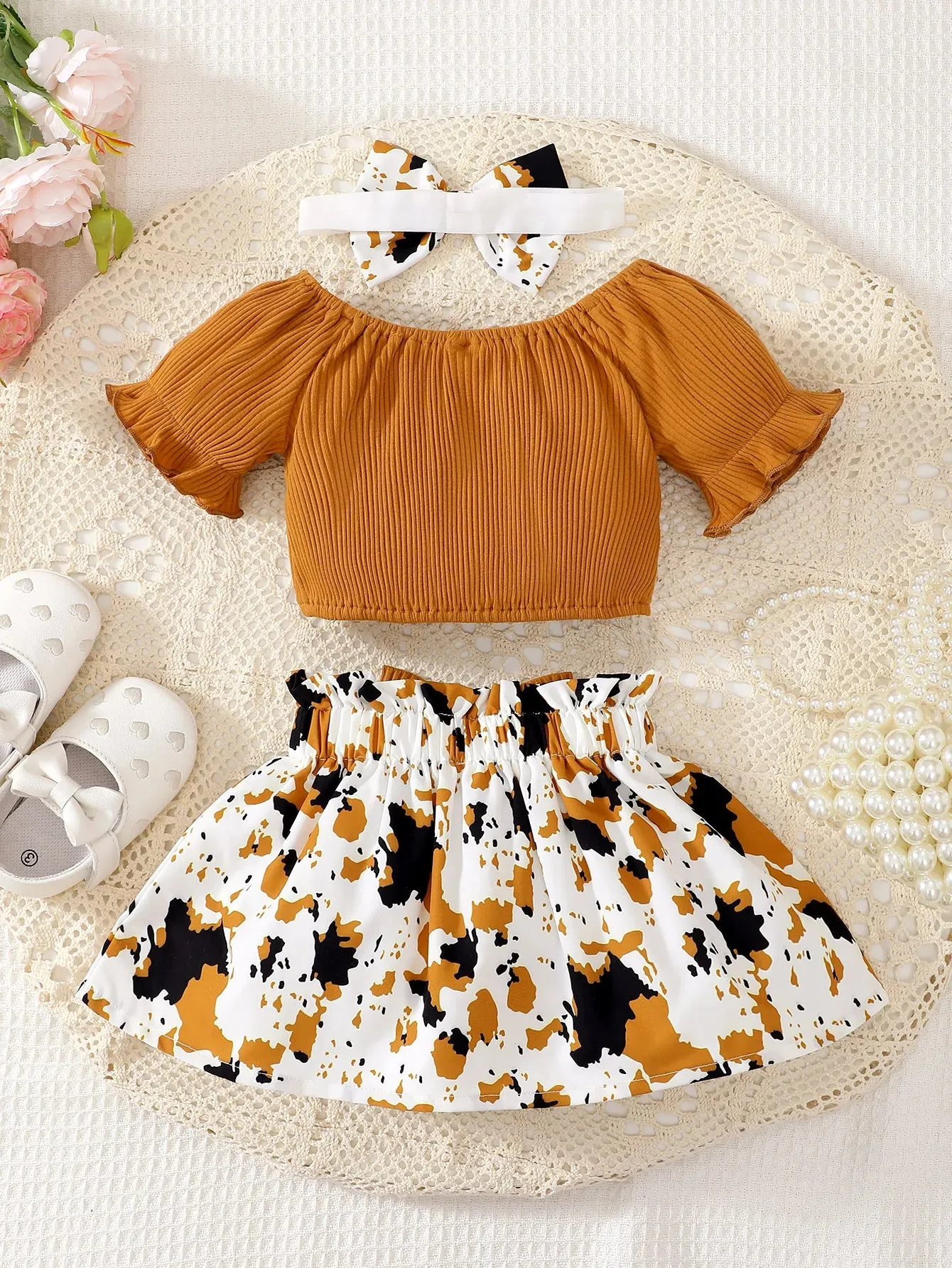 Summer Flower Print Baby Girl Outfit