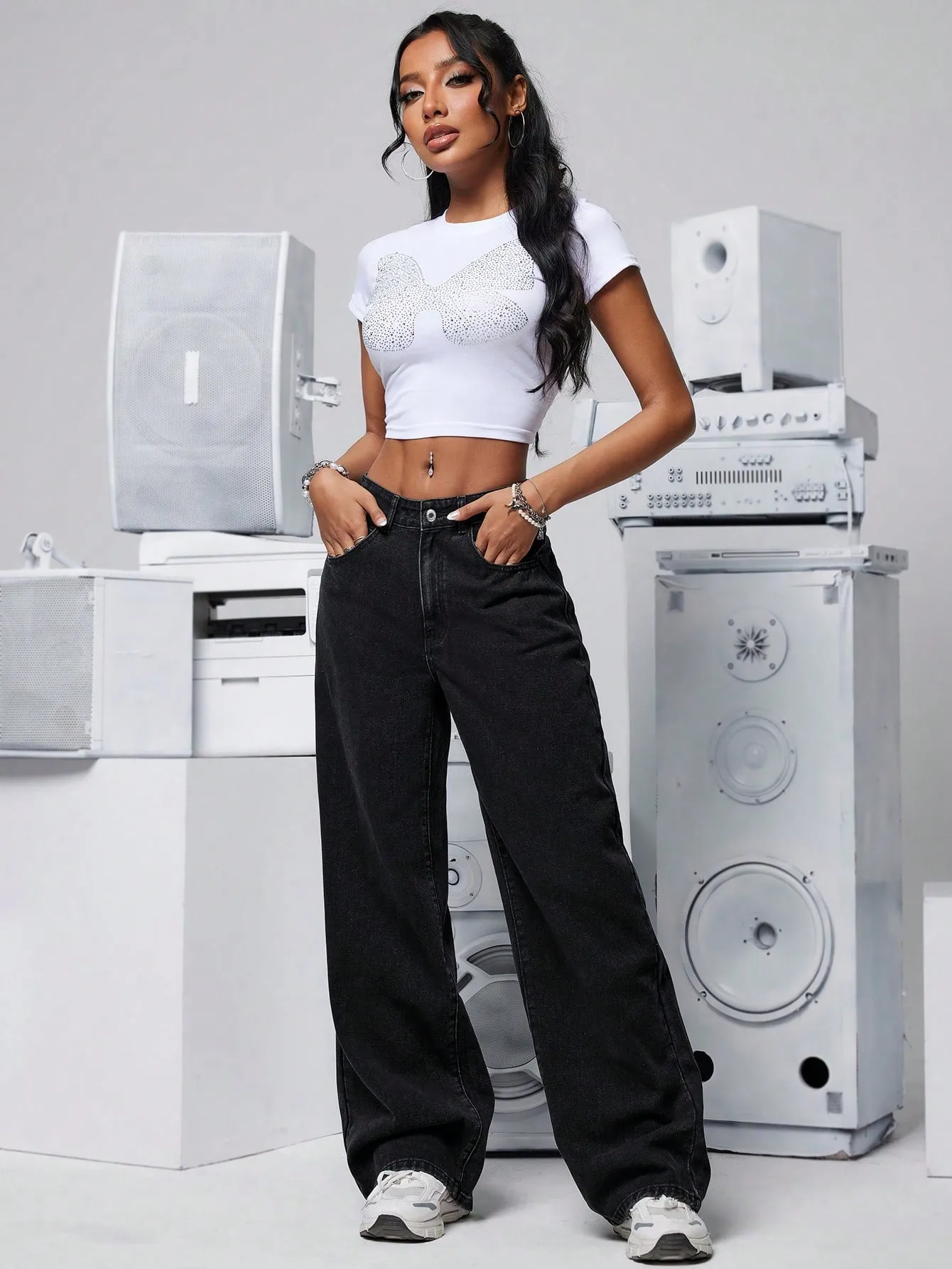 Sun Breeze Stonewash High-Rise Jeans