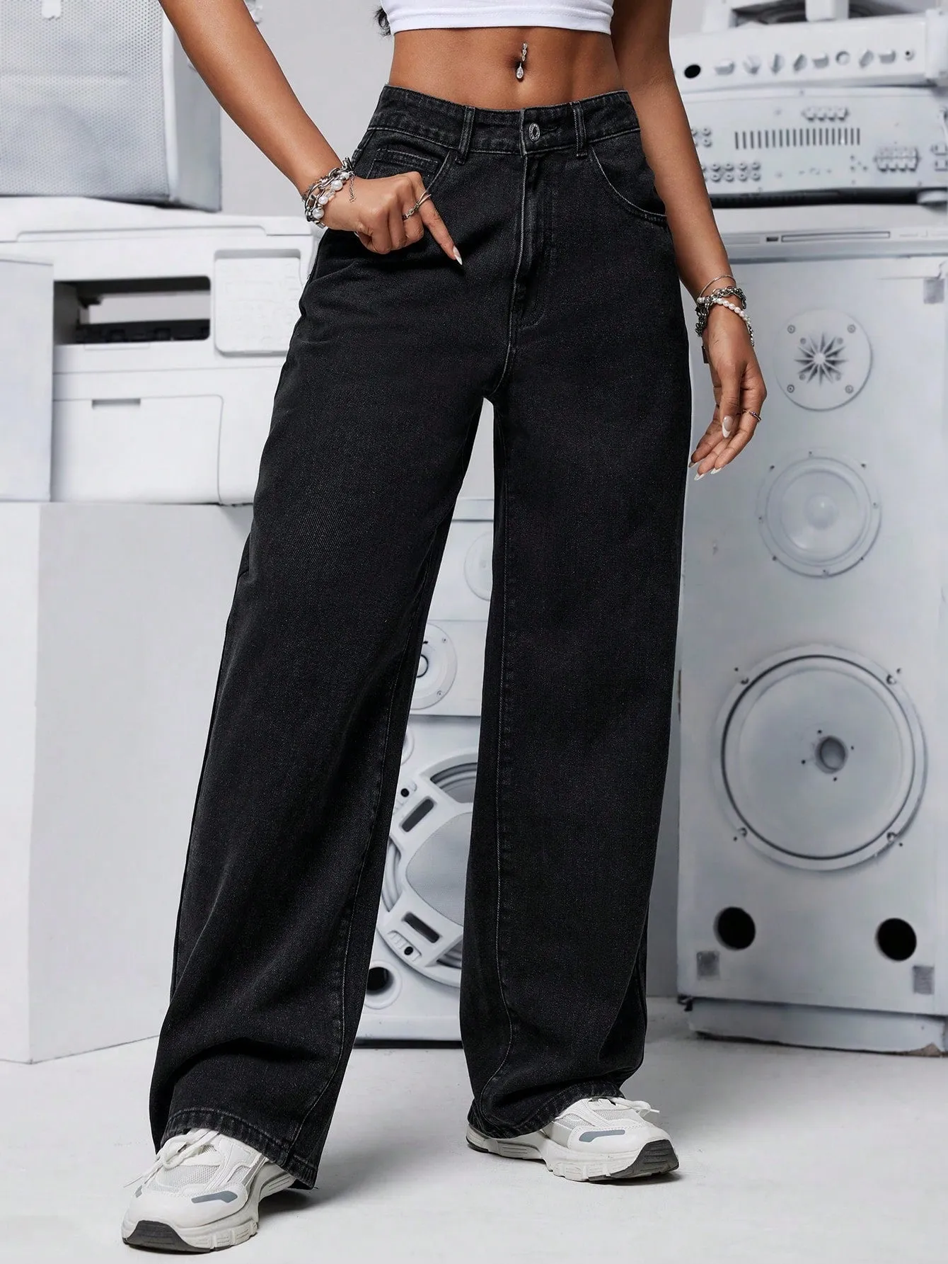Sun Breeze Stonewash High-Rise Jeans