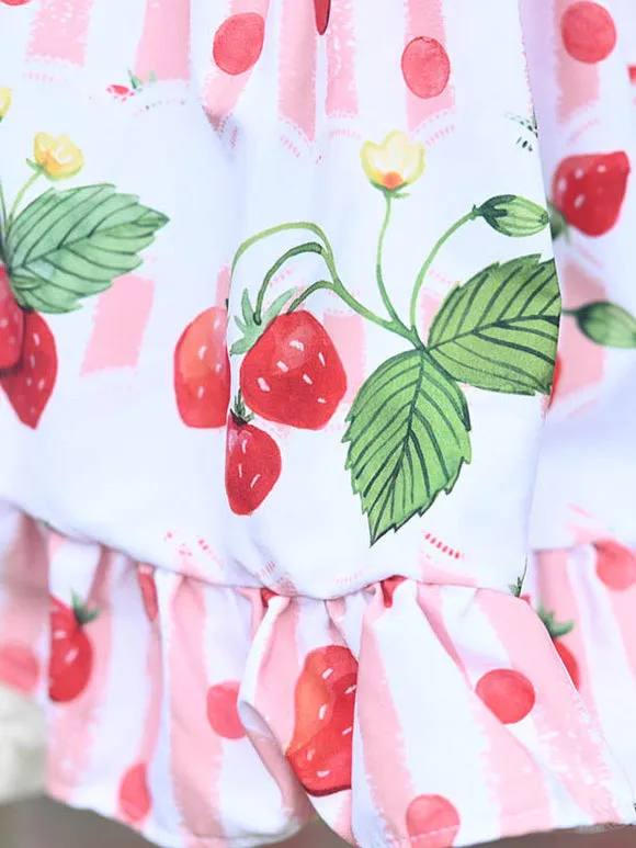 Sweet Lolita Overskirt Lace Pink Fruit Floral Print Leaf Pattern Lolita Mini Skirts