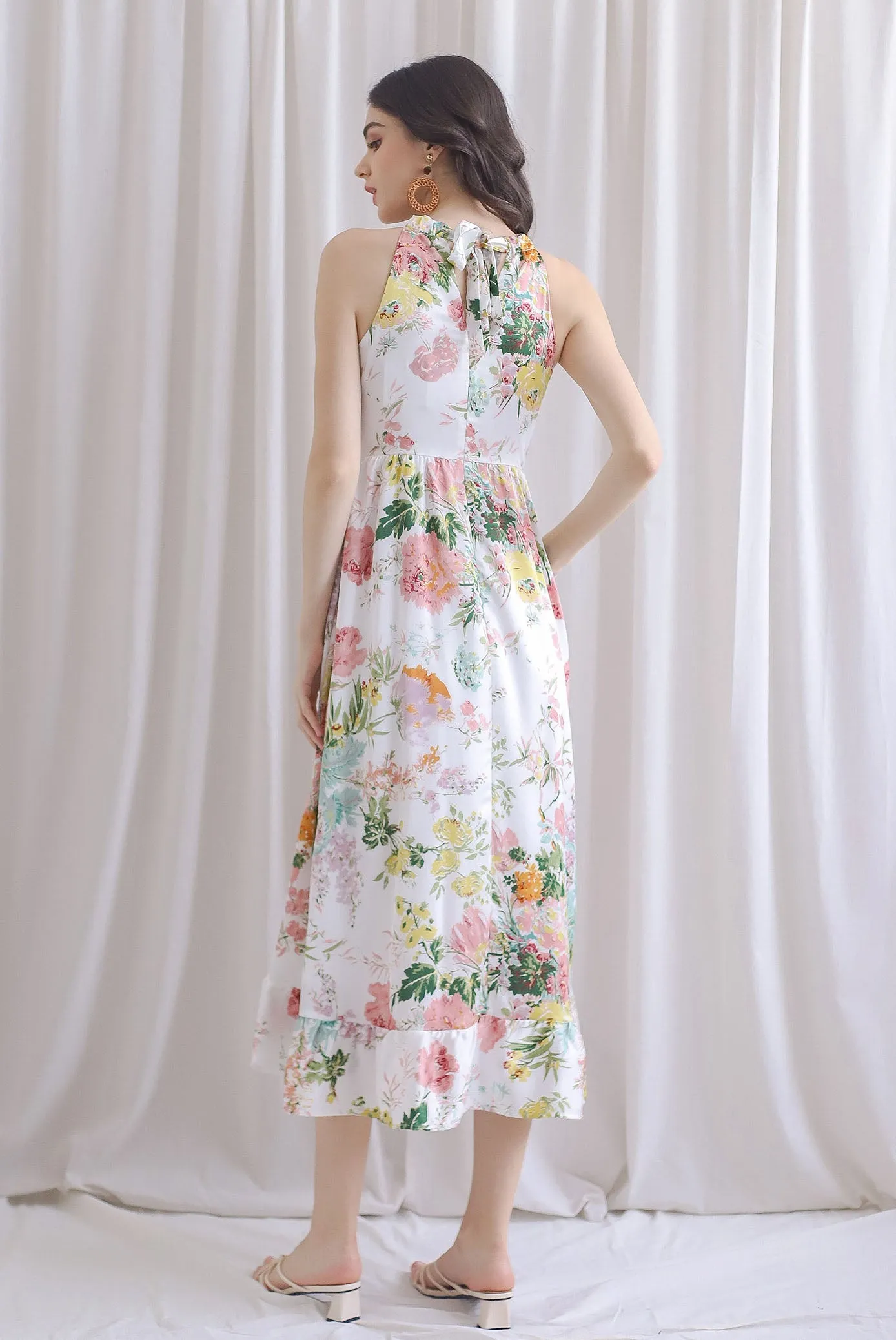 TDC Rosabella Halter Fishtail Dress In White