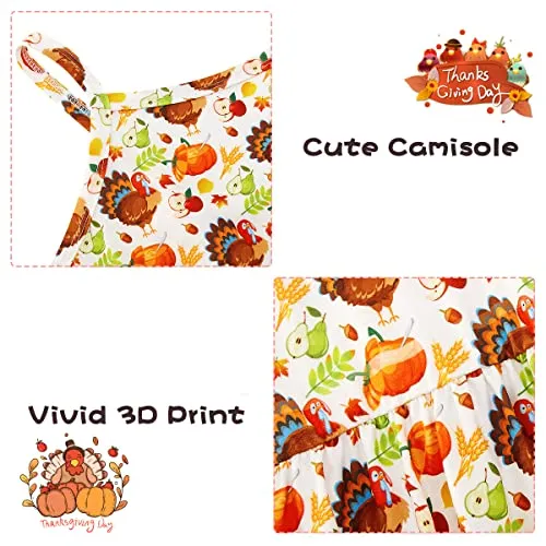 Thanksgiving Turkey Strap Romper for Little Girls