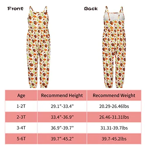 Thanksgiving Turkey Strap Romper for Little Girls