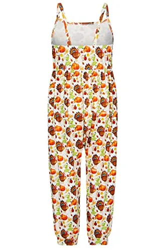 Thanksgiving Turkey Strap Romper for Little Girls