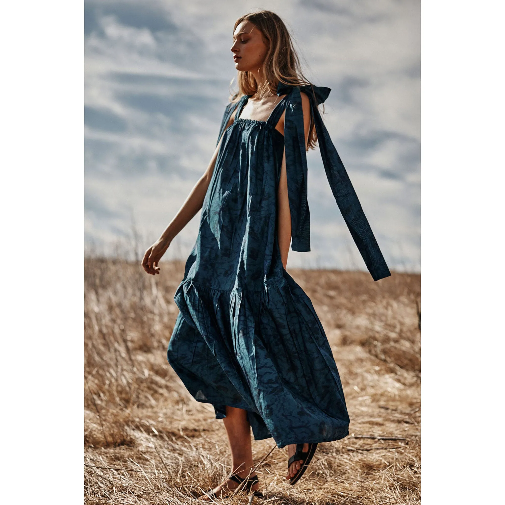 Thea Ikat Dress - Ivory